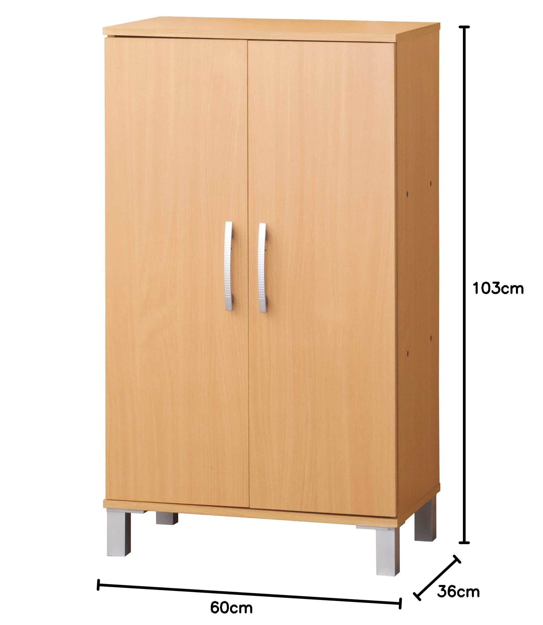 Amazon｜クロシオ ツードア シューズボックス ナチュラル 幅60cm 18足