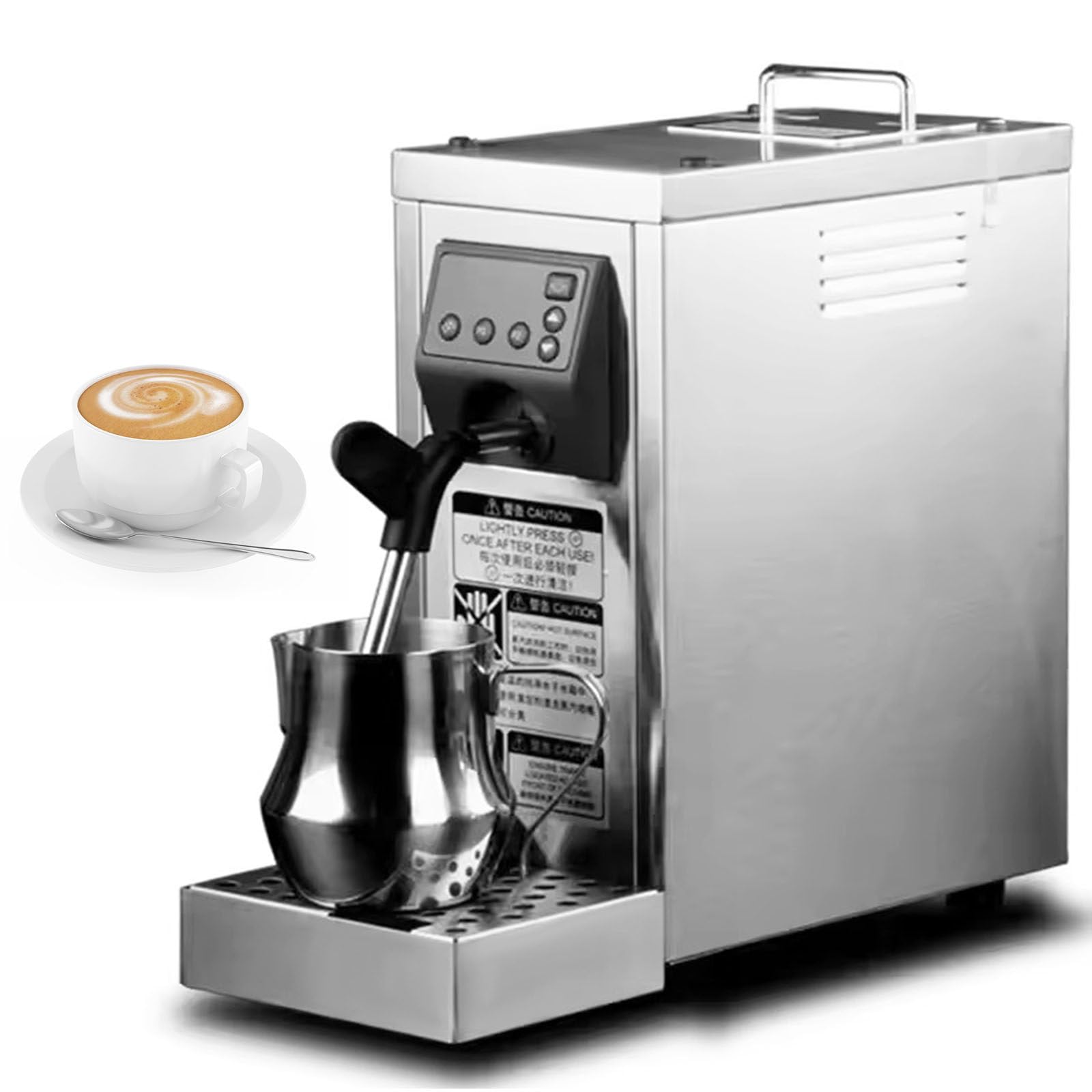 Espumador de Leche Comercial,Máquina eléctrica de Espuma de Leche a Vapor,Máquina de Vapor de Leche con Capacidad de 800 ml, Máquina automática de Espuma de Leche de café