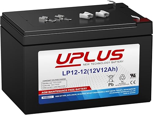 UPLUS - Batería AGM recargable de 12 voltios y 12 AH, LP12-12, equipos UPS, baterías para silla de ruedas de repuesto para EXP12120, EP12-12,