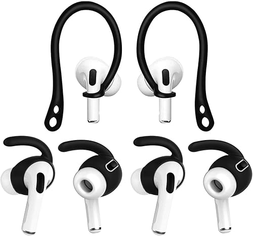 Miniatura 5 de ALXCD Reemplazo de almohadillas para las orejas para AirPods Pro, 1 par de ganchos para las orejas de TPU suave y 2 pares de almohadillas de