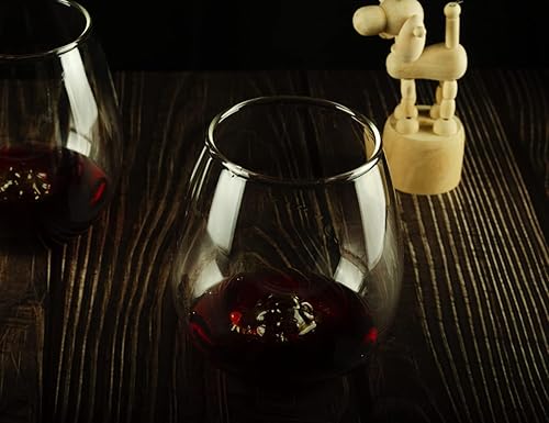 Miniatura 4 de Copa de vino sin tallo con erizo en el interior, copas de vino únicas de gran capacidad de 16 onzas con marcador de erizo 3D, regalos de boda y