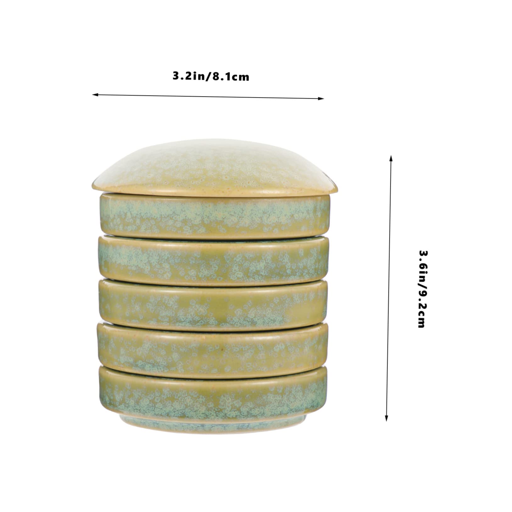 Palette de Peinture en Céramique Verte à Cinq Couches Empilable, 1 Set