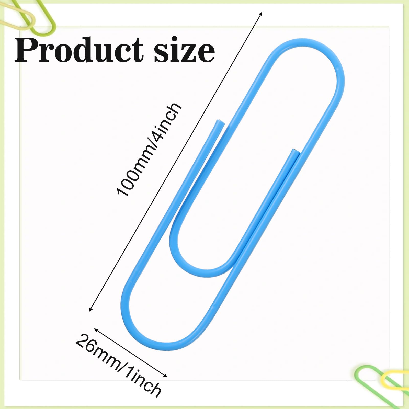 Lot de 200 trombones Jumbo avec revêtement en vinyle de 10,2 cm pour organiser des documents de bureau, 6 couleurs