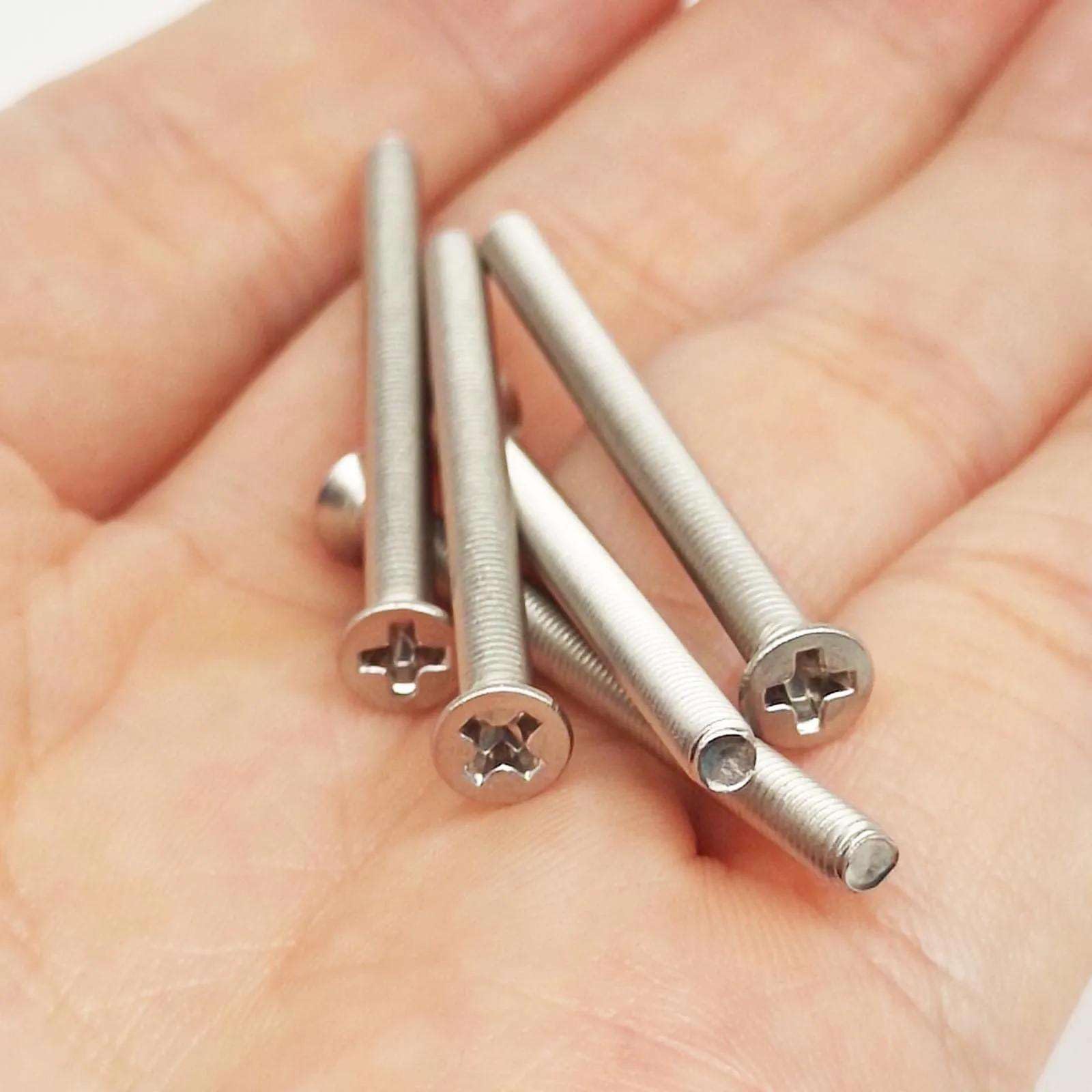 200 Piezas/Kit M3 Cruzado M3 Phillips Round Pan Flat Avellanado Tornillo de Cabeza avellanada Juego de Surtido de Tuercas