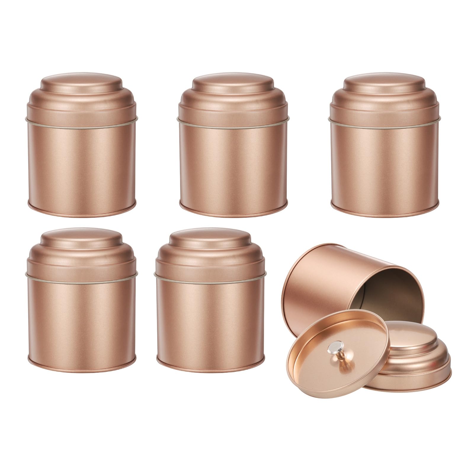 Boîte à thé hermétique lot de 6 petites boîtes rondes de cuisine 236ml or rose