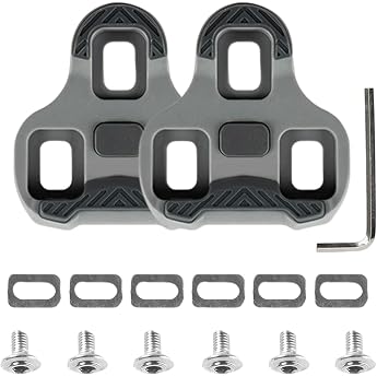 Grip Cleats Grey Cleats by Look Compatible with Look Keo Bike Pedals 3-Hole Grip Blade 2 Max Carbon Classic Cleats Bicycle Shoe Plates Compatible 4.5  MTB Pedal Plates Road Cleats Bicycle Accessory Set
