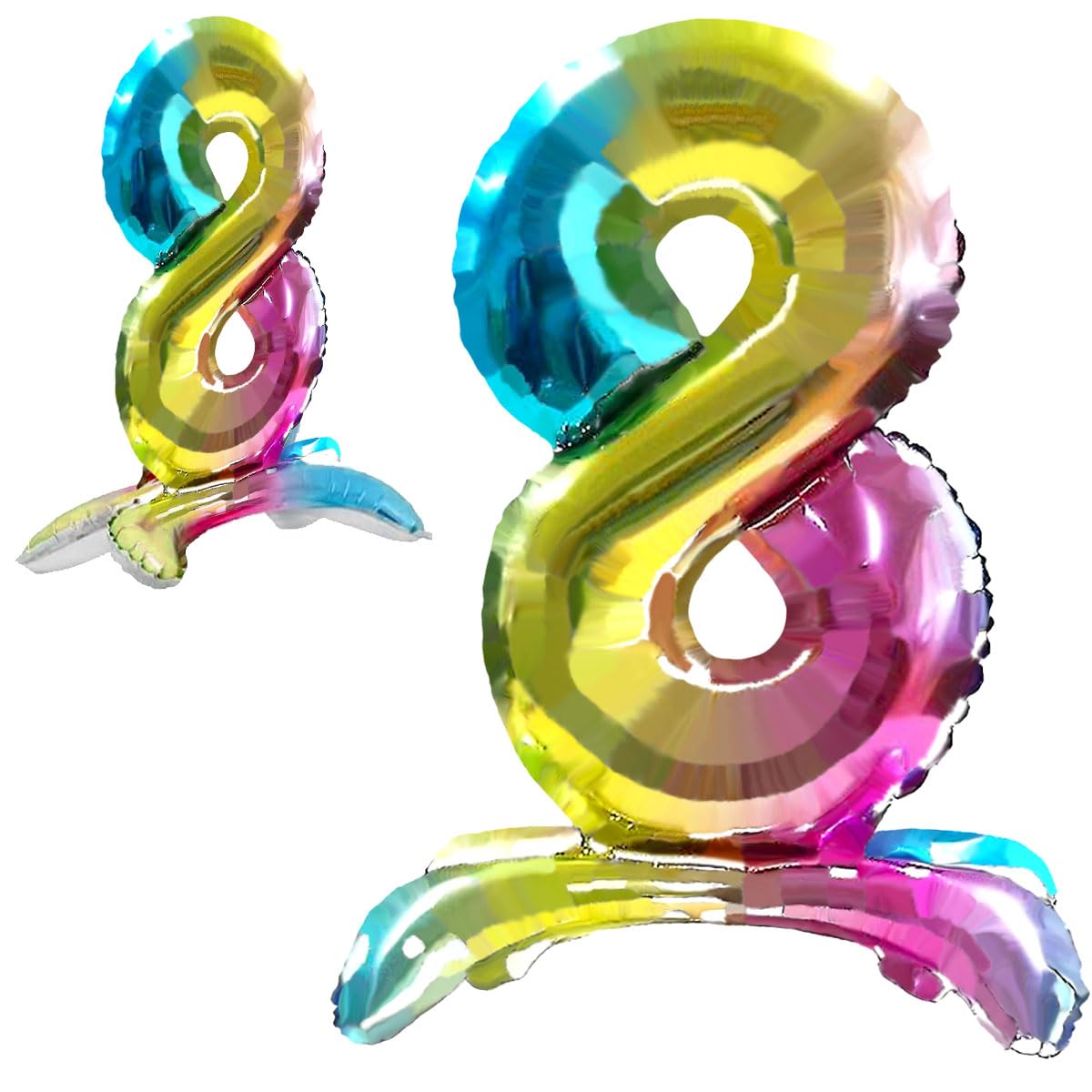 Palloncino Numero 6 Compleanno - 82 Cm Multicolore Metallizzato - Per Feste Di 6 Anni - Decorazione Ad Aria - Foto 6
