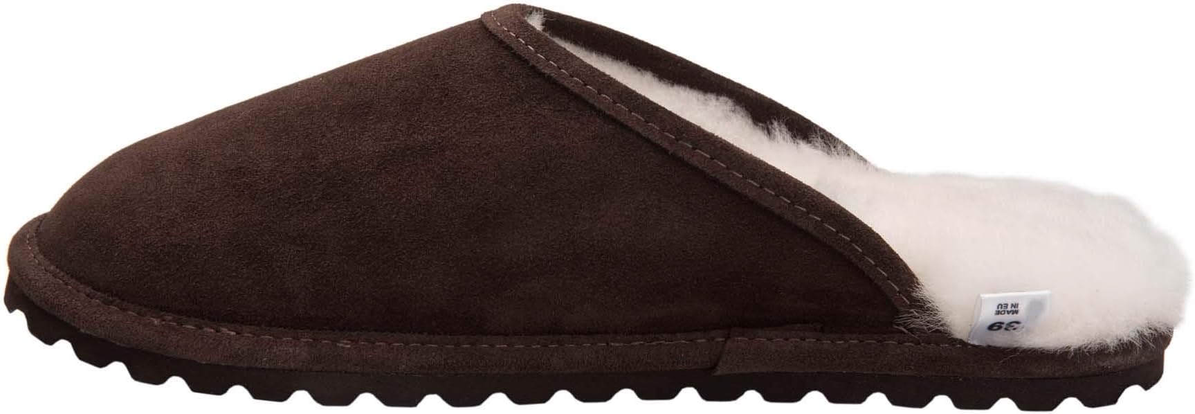 Vogar Womens Sheepskin Leather Mule Slippers House Shoes with Warm Wool Lining D68P