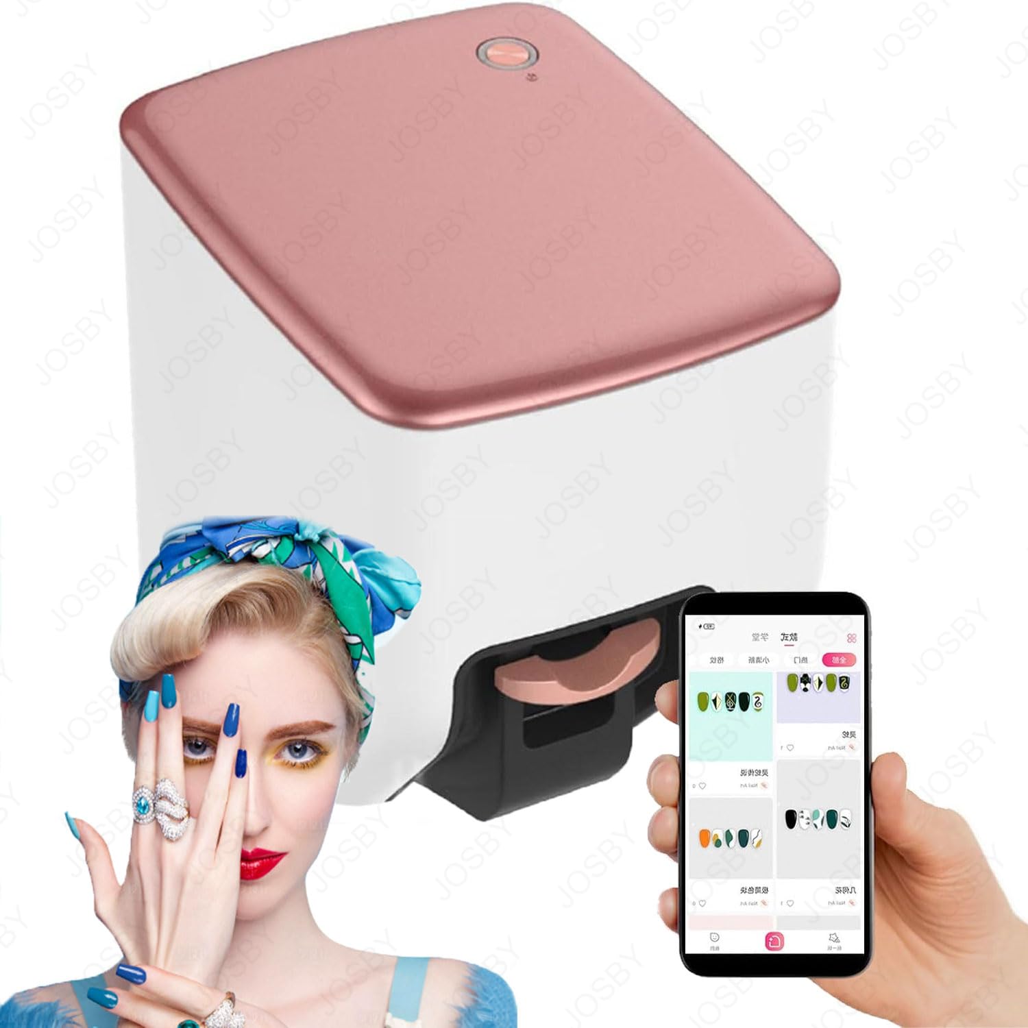Máquina de impresión de uñas 3D de 7.2 W, impresora de uñas profesional de 4800 dpi, control de aplicación, cartucho, reconocimiento inteligente de bordes, velocidad rápida de 10 segundos, impresora