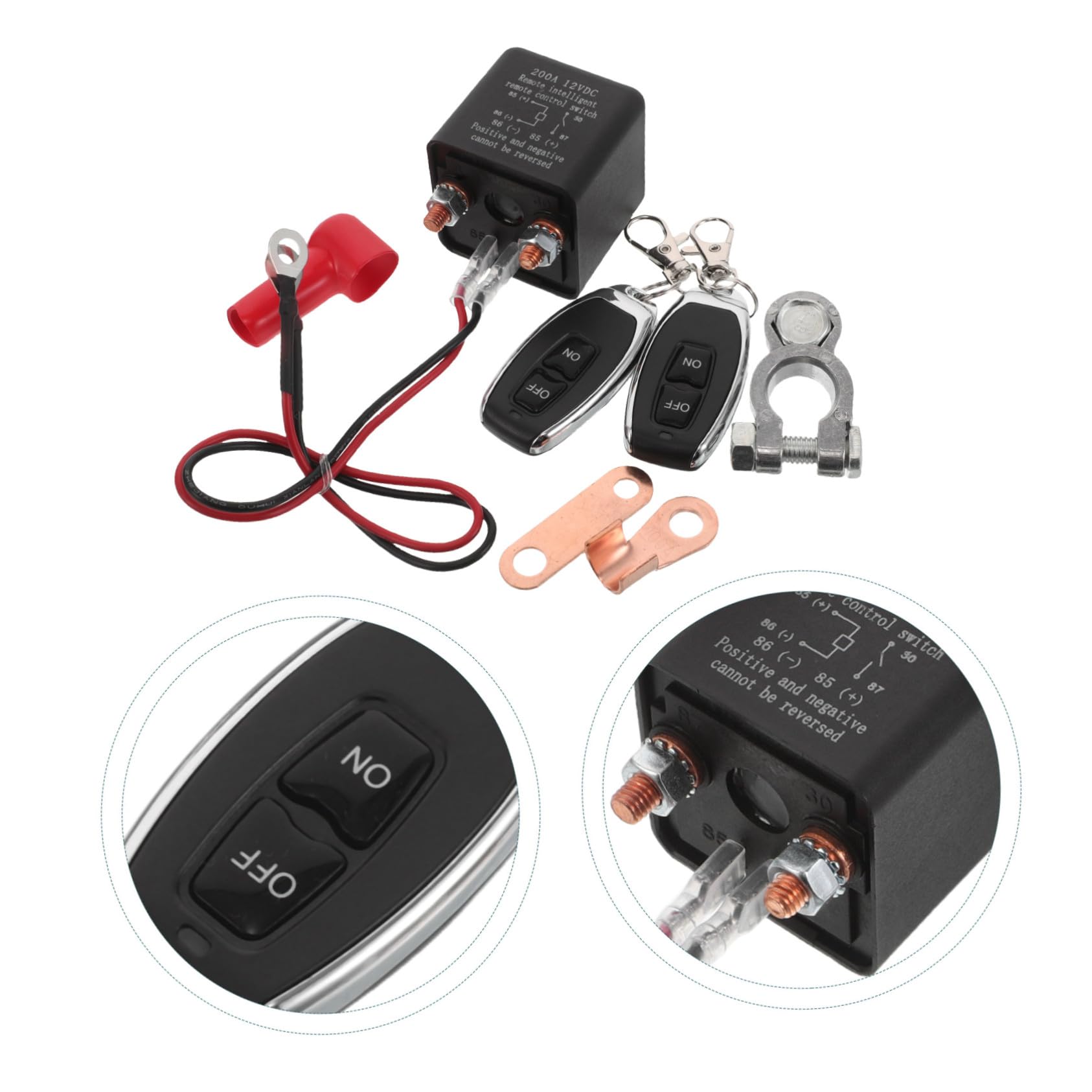 Interruttore di Separazione Batteria 200a Telecomando per Auto Camper e Rv, Disgiuntore Elettrico Protezione da Sovraccarico e Installazione