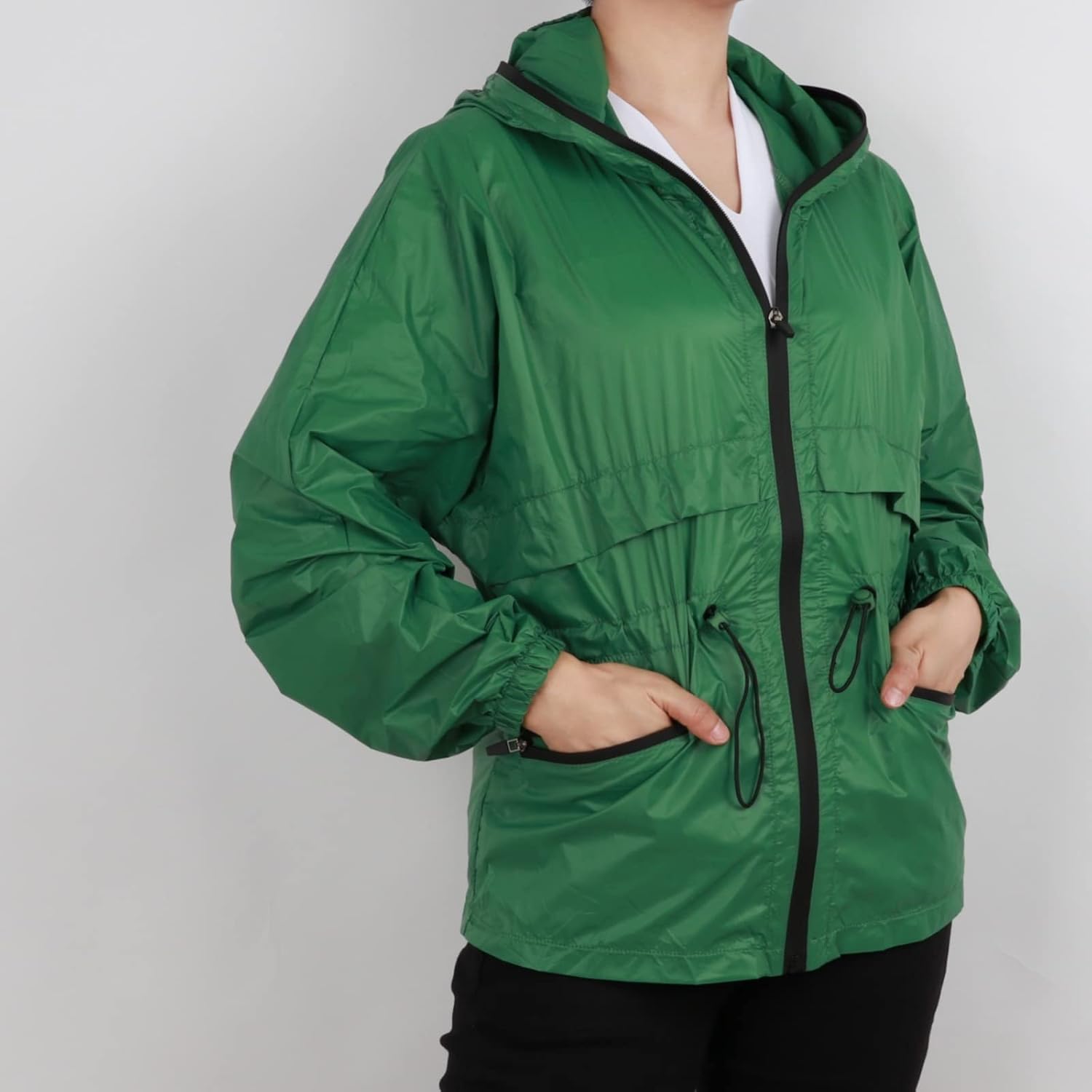 Cycling Clothing Women, Lightweight and Breathable, Hooded Slim Fit Sunscreen, Orange, 3XL,Running Hiking Light Jackets