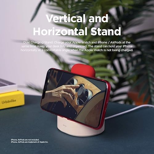 Miniatura 5 de elago Estación de carga 2 en 1 para productos Apple compatible con AirPods 2/1, Apple Watch Series 11/10/9/8/7/6/5/4/3/2/1/SE3/SE2/SE1, iPhone