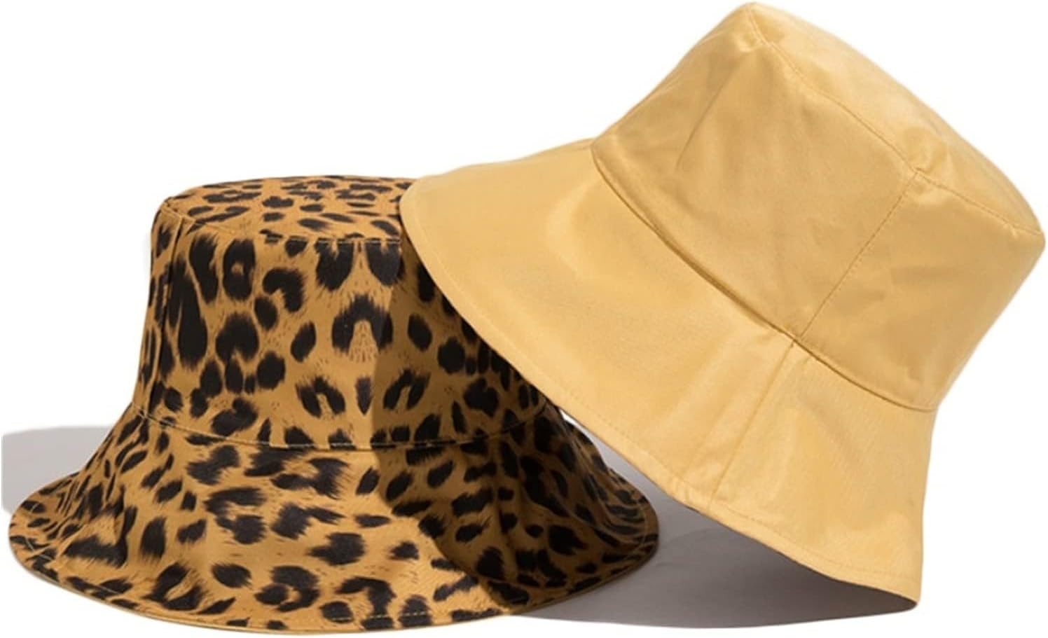 両面ヒョウ柄バケットハット レディース 両面トラベルサンハット 夏
