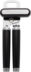 KitchenAid Classic Multifunction Can Opener and Bottle Opener Easy to Use, Razor Sharp Stainless Steel Cutting Wheel, Soft Ergonomic Handles, Black
