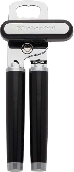 KitchenAid Classic black manual can opener with bottle opener