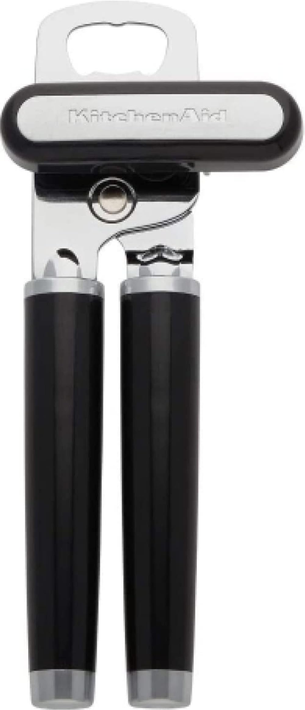 KitchenAid Classic Multifunction Can Opener and Bottle Opener Easy to Use, Razor Sharp Stainless Steel Cutting Wheel, Soft Ergonomic Handles, Black