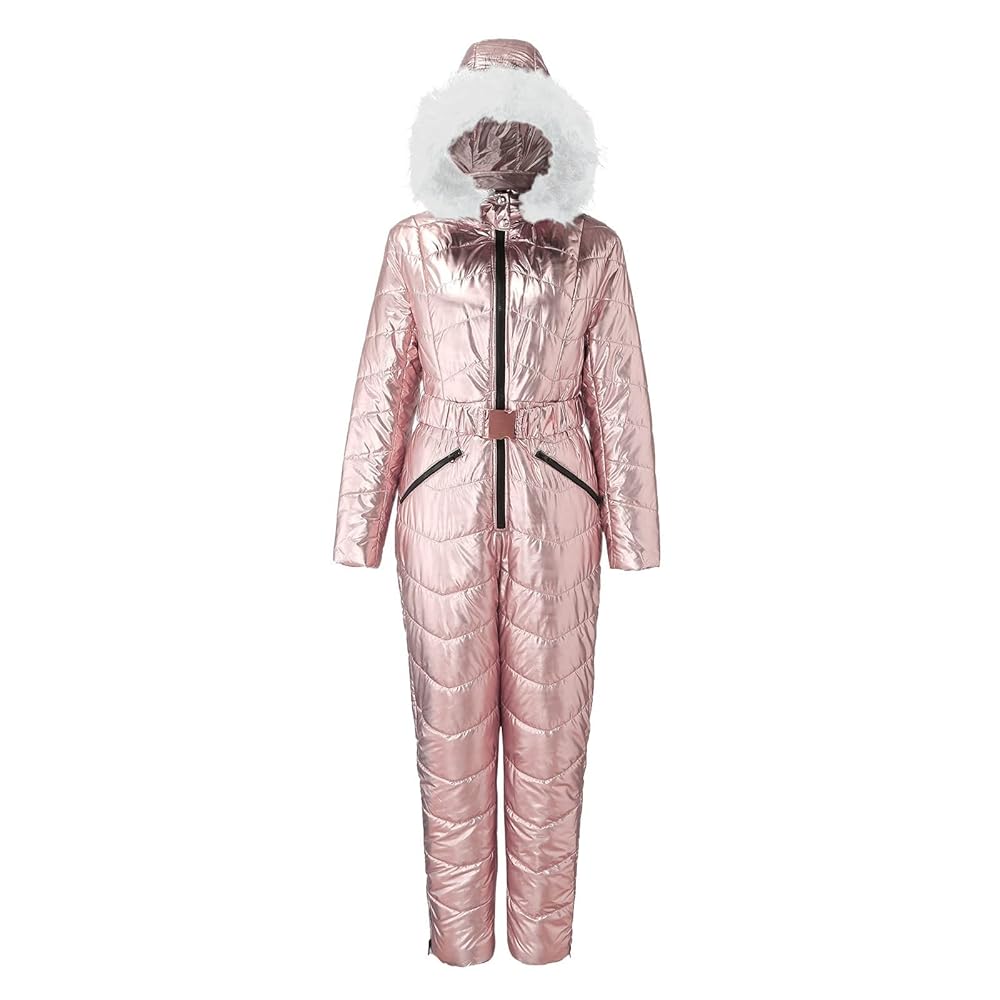 Tuta Da Neve Donna 2 Pezzi - Impermeabile, Con Cappuccio In Pelliccia, Taglie Grandi - Foto 3