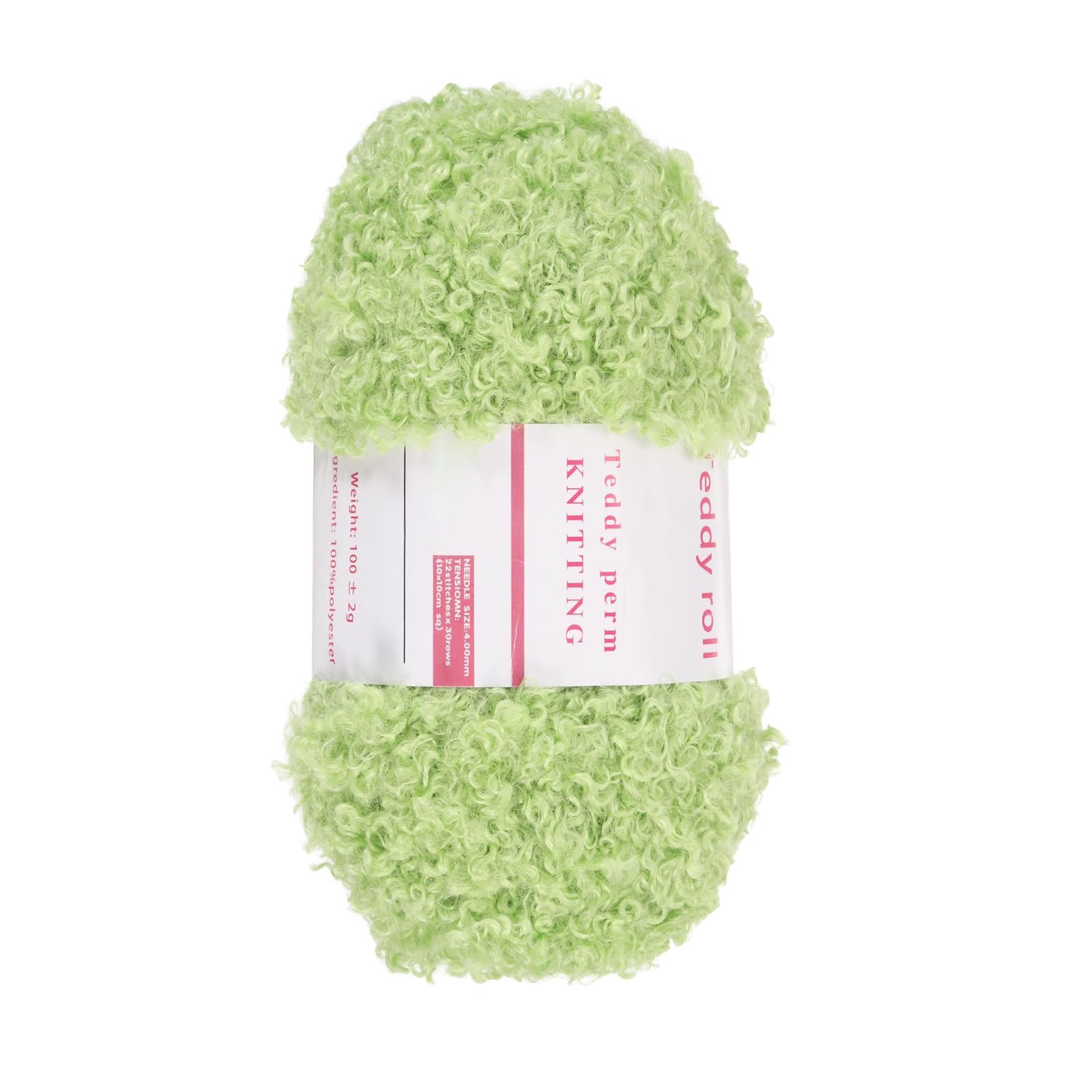 sourcing map Eyelash Yarn Polyester Yarn Fur Soft Fluffy Chunky Yarn Fuzzy Eyelash Yarn Green for Crocheting Knit DIY Clothes Bag - 55Yard/50m, 3.43ozx1