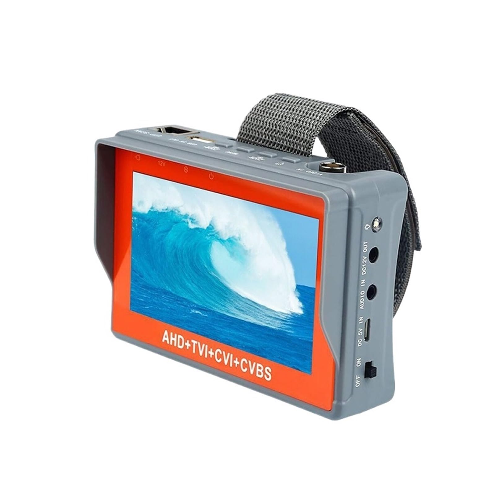 Monitor testowy CCTV 5 Cal 8MP Tester Kamery Telewizji Przemysłowej Pasek Na Nadgarstek Przenośny AHD TVI CVI Cctv Analogowy Monitor Wideo Obsługa PTZ Dla Cftv