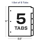 Avery 11416 Clear Label Index Maker Dividers, 8.5 x 11, White, 5 Tabs/Set – view 5