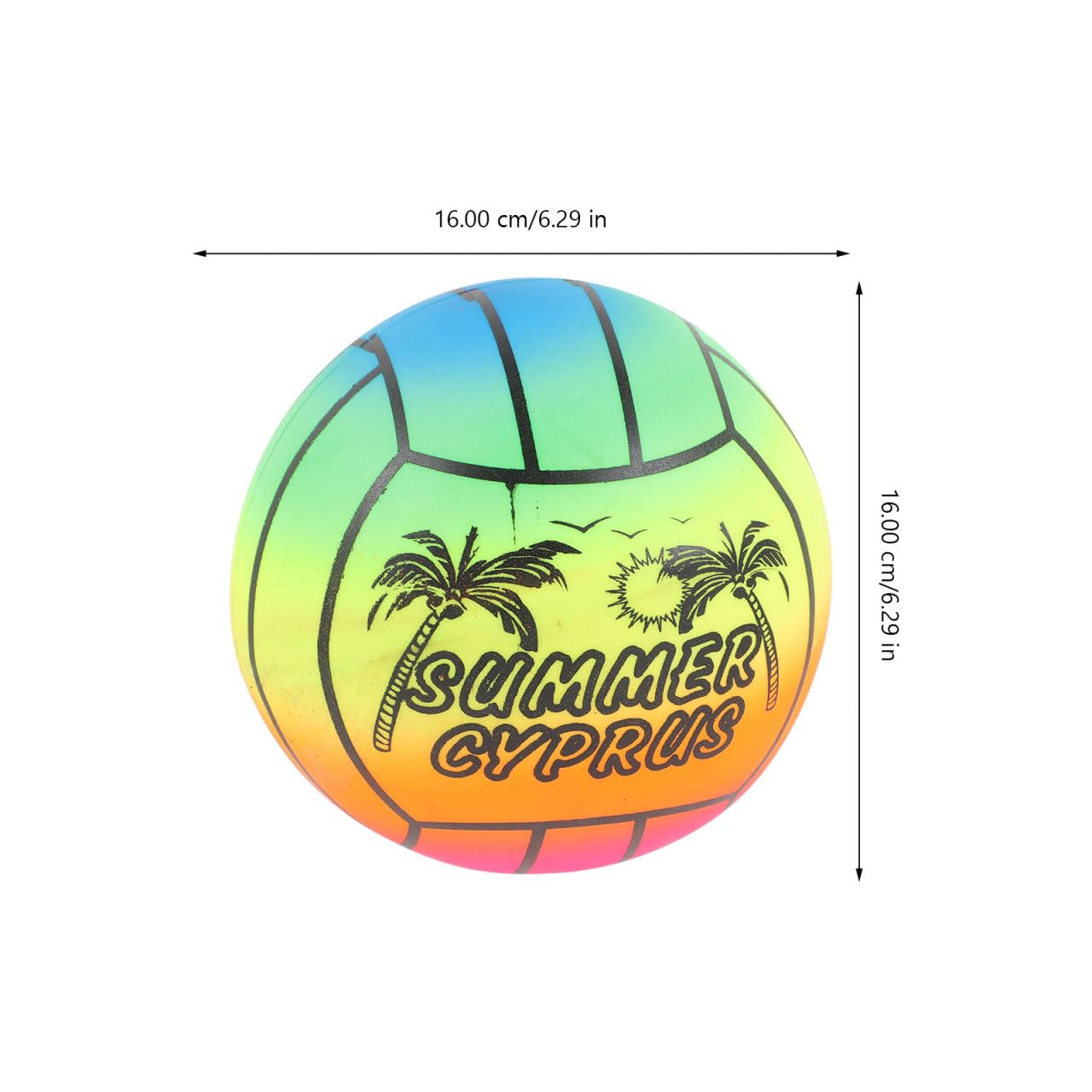 Toyvian Regenbogen Wasserball, 16cm Elastischer Strandball aus weichem PVC Bunter Softball für Kinder Spielzeug für Pool Party Garten Indoor Outdoor Spielplatz Weicher Gummiball für Kinder