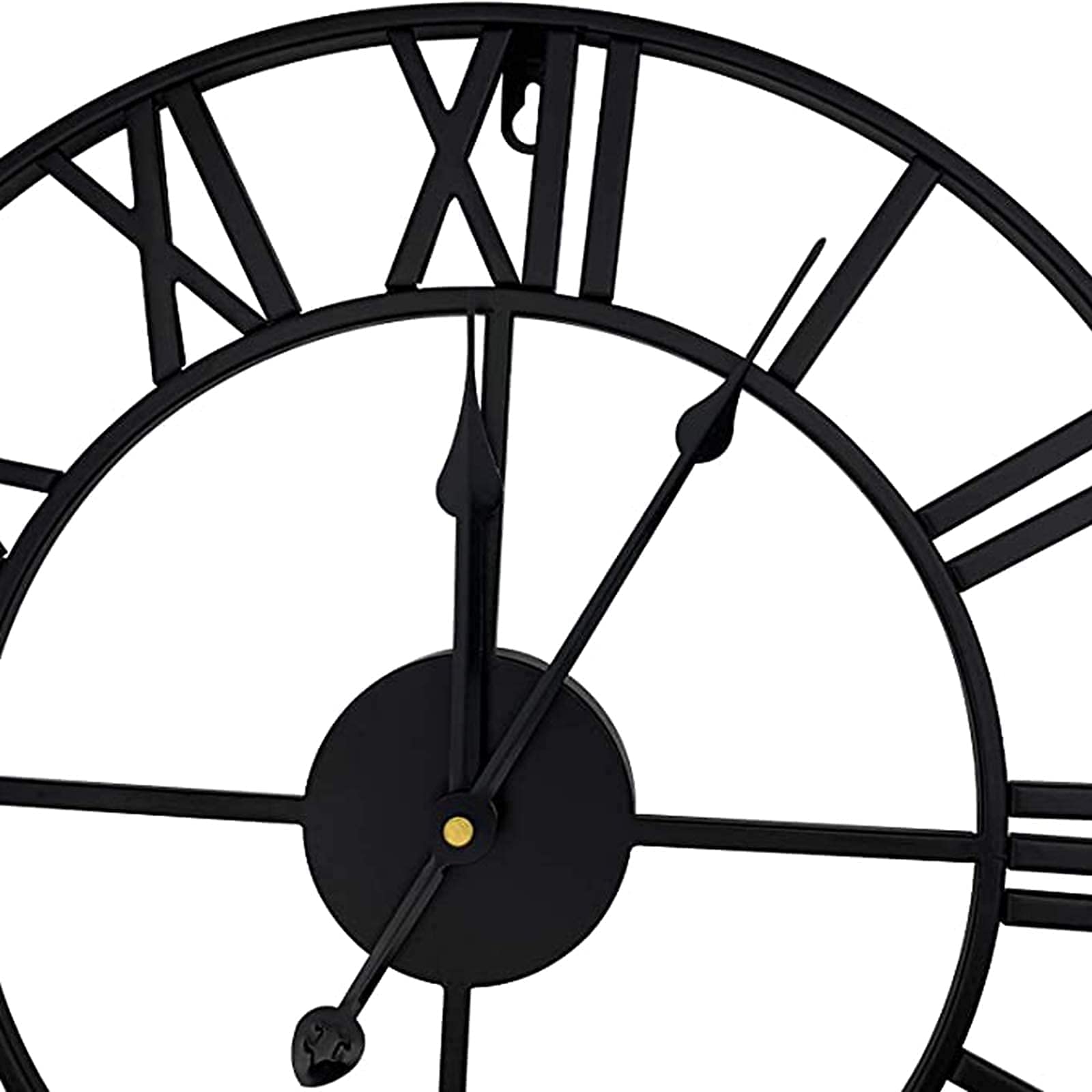 Horloge murale d'extérieur - Grand chiffres romains rétro - Étanche - Décoration extérieure - Horloge à quartz silencieux - Pour cuisine, terrasse, salle de bain, porche, piscine - Doré - 40,6 cm
