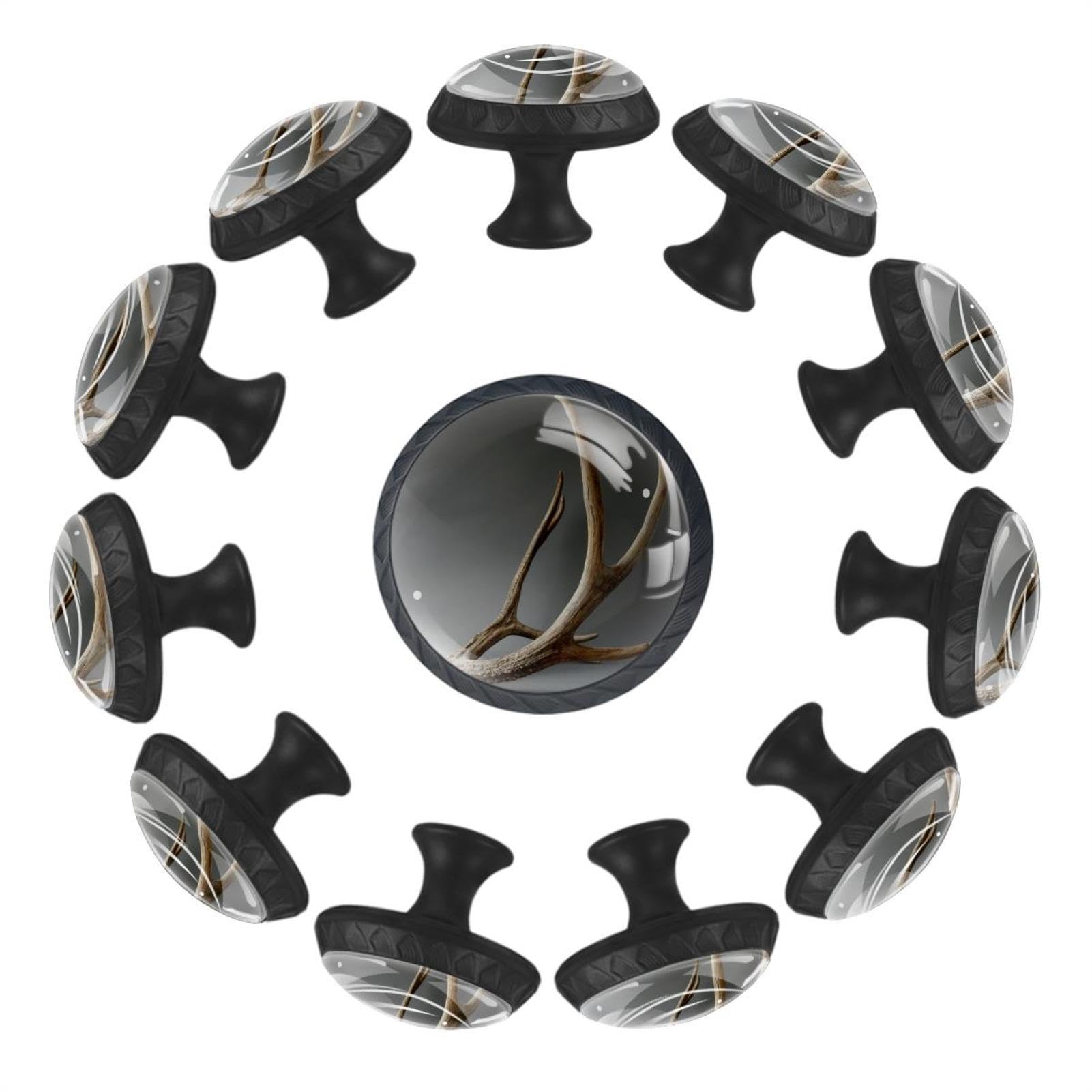 Boutons de tiroir cerf en cristal lot de 12 poignées pour meuble de cuisine et commode