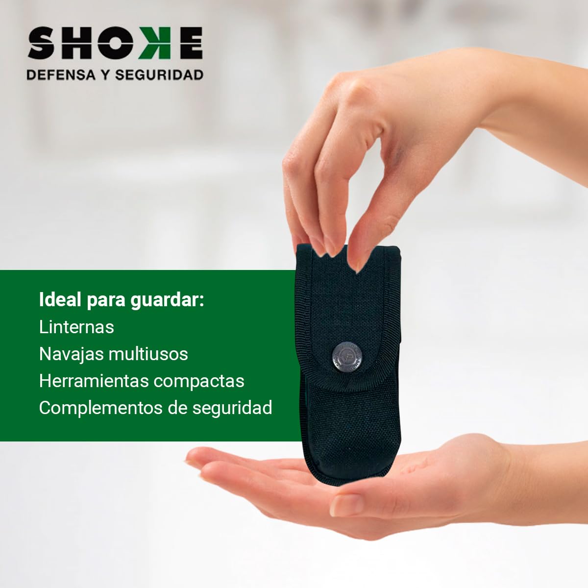 Shoke - Funda para Spray - Fabricado con Cordura Dupont - Compatibilidad para para Guardar Linternas, Navajas y Otros Complementos - 11,5 cm x 5,5 cm x 4,7 cm