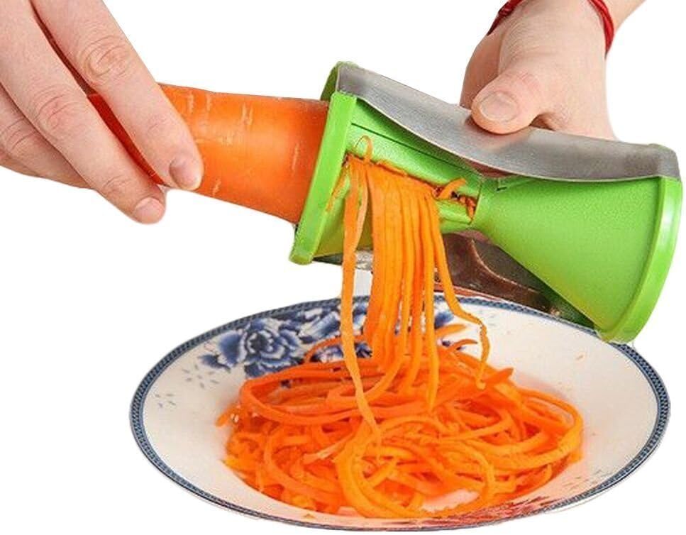 Just easy Spiral Slicer Spiralizer Complete Bundle - Vegetable Cutter - Zucchini Pasta Noodle Spaghetti Maker - Green