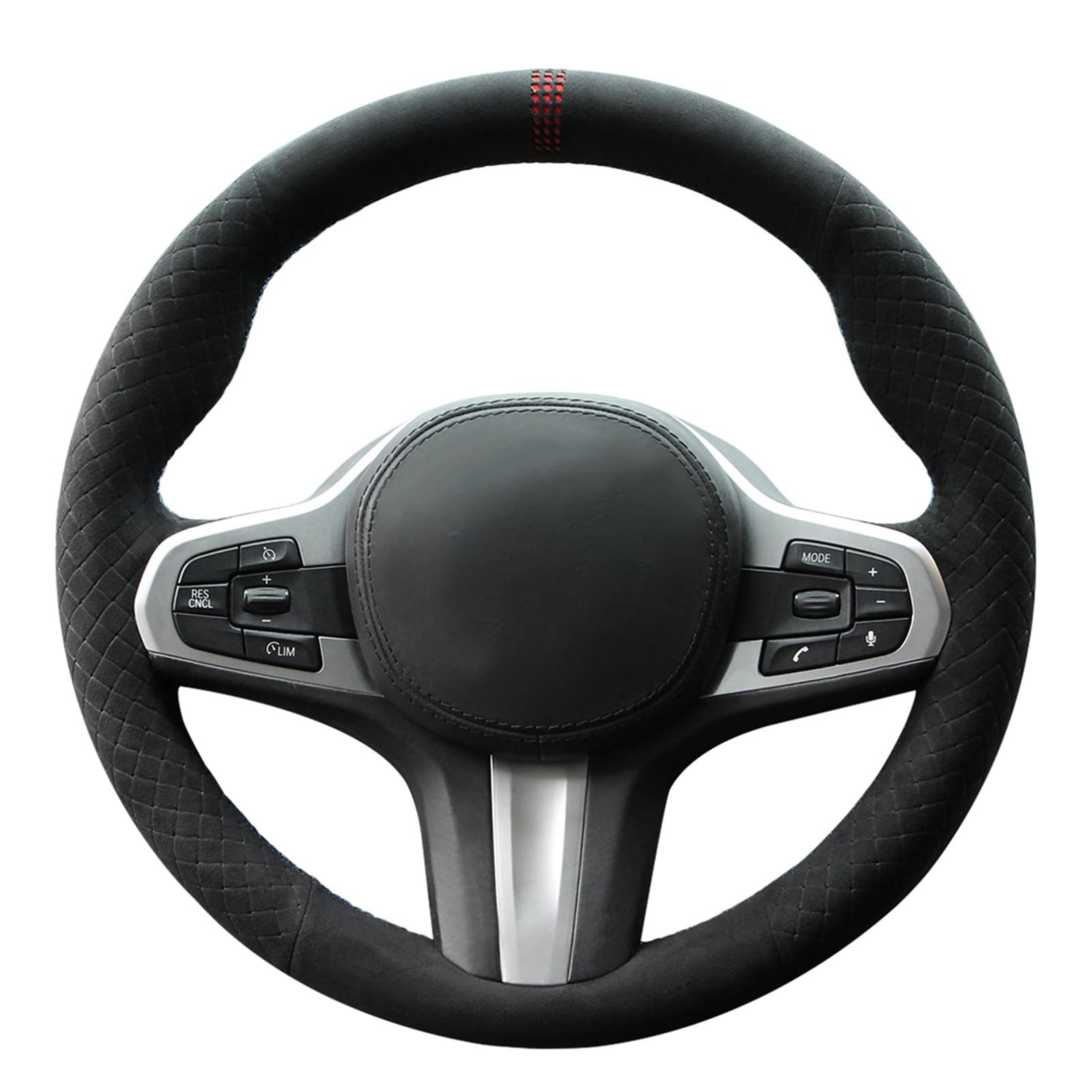 MEWANT Quilted Steering Wheel Cover for BMW M Sport 3 Series G20 G21 F40 F44 / 4 Series G22 G22 G23 / 5 Series G30 G31 G32 G11 G12 G14 G15 G16 / 3 Series G20 G21