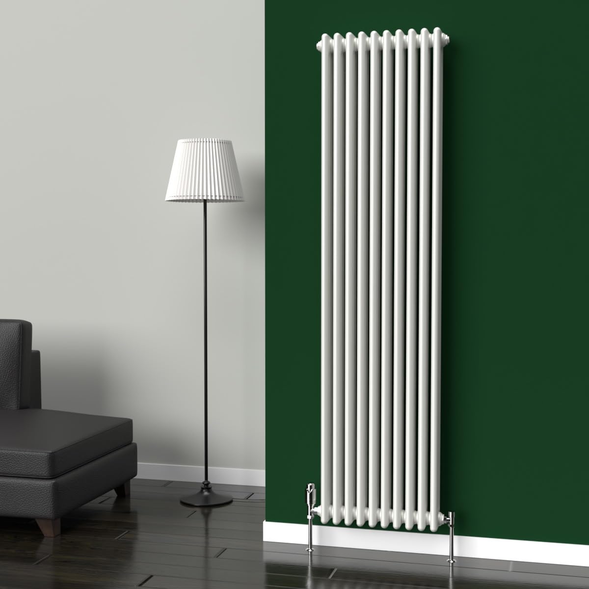 Lux Heat White Vertical 3 Column Traditional Radiator 1800Mm (H) X 470Mm (W)