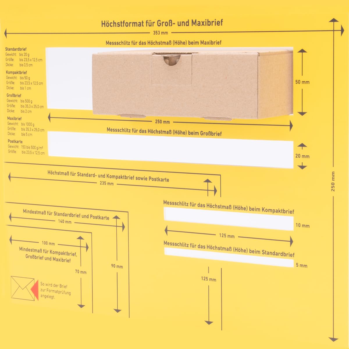 Verpacking Maxi Buzones 240 X 160 X 45 Mm Maxi Buzón MB-3 Marrón Shipping Post Caja Plegable DIN A5 (dimensiones Interiores 230 X 155 X 41 Mm