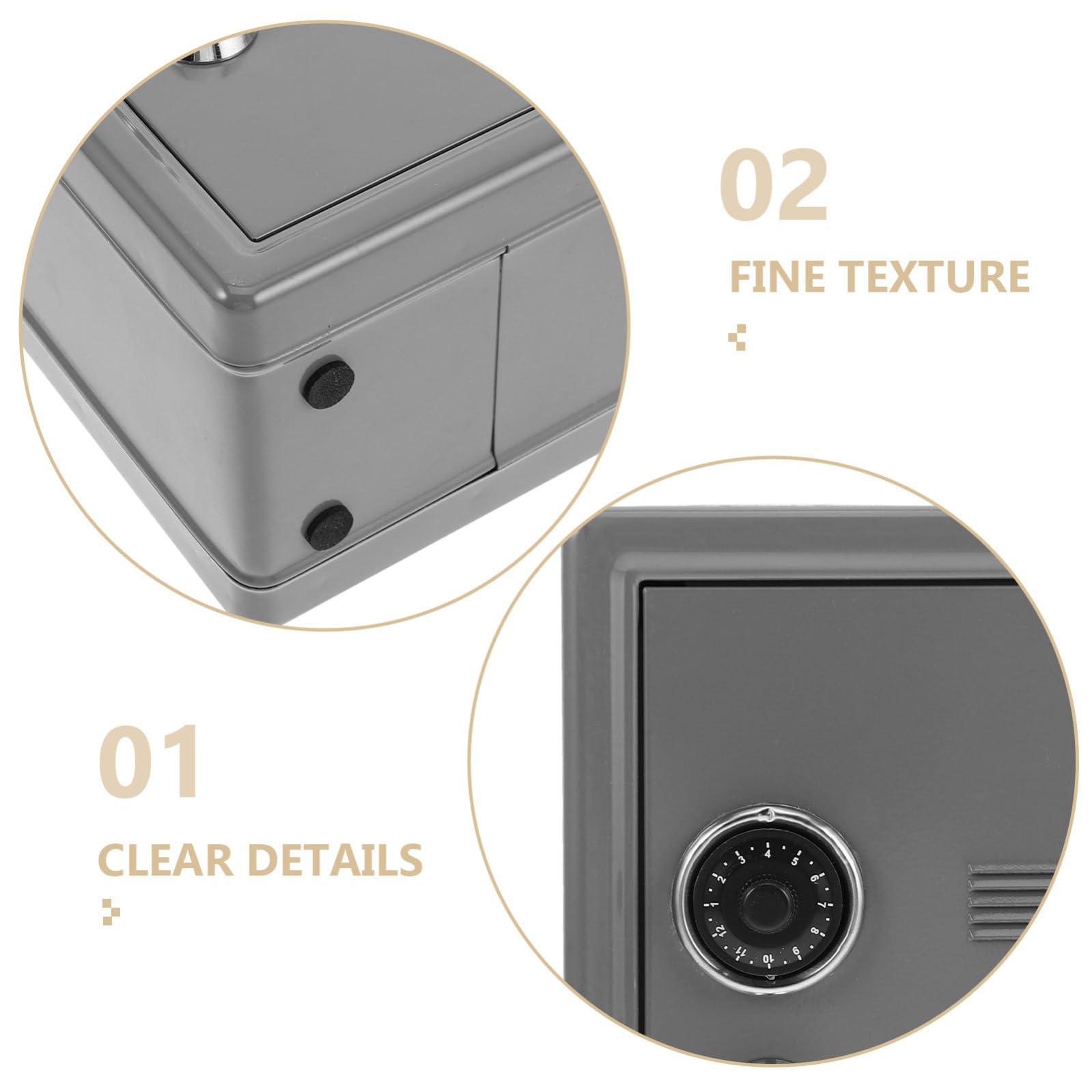 Healeved Cassaforte Serratura e Chiave Doppio Meccanismo di Chiusura in Ferro Mini Scatola di Immagazzinamento Decorativa Contenitore Portavalori per Ufficio e Viaggio