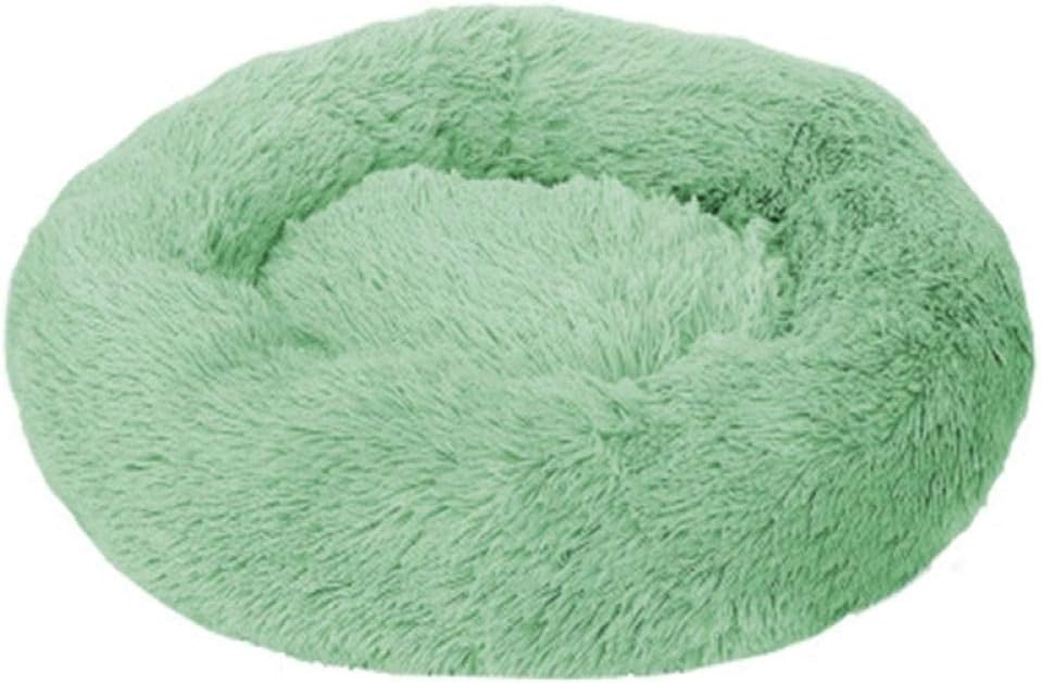 Pet Bed Green Cat Bed Round Long Plush Super Soft Pet Bed Winter Warm Sleeping Bag For Dogs Puppy Nest Cat Mat 1Pcs Xl 80Cm