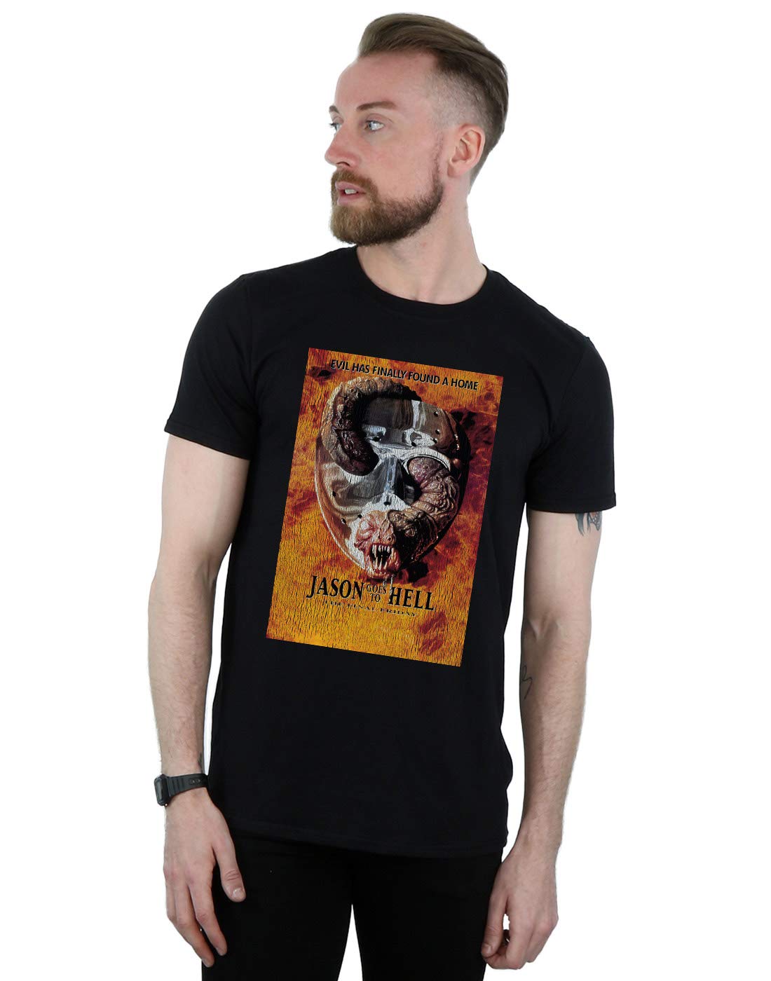Absolute Cult Men's Black Friday The 13Th Jason Goes To Hell T-Shirt Medium