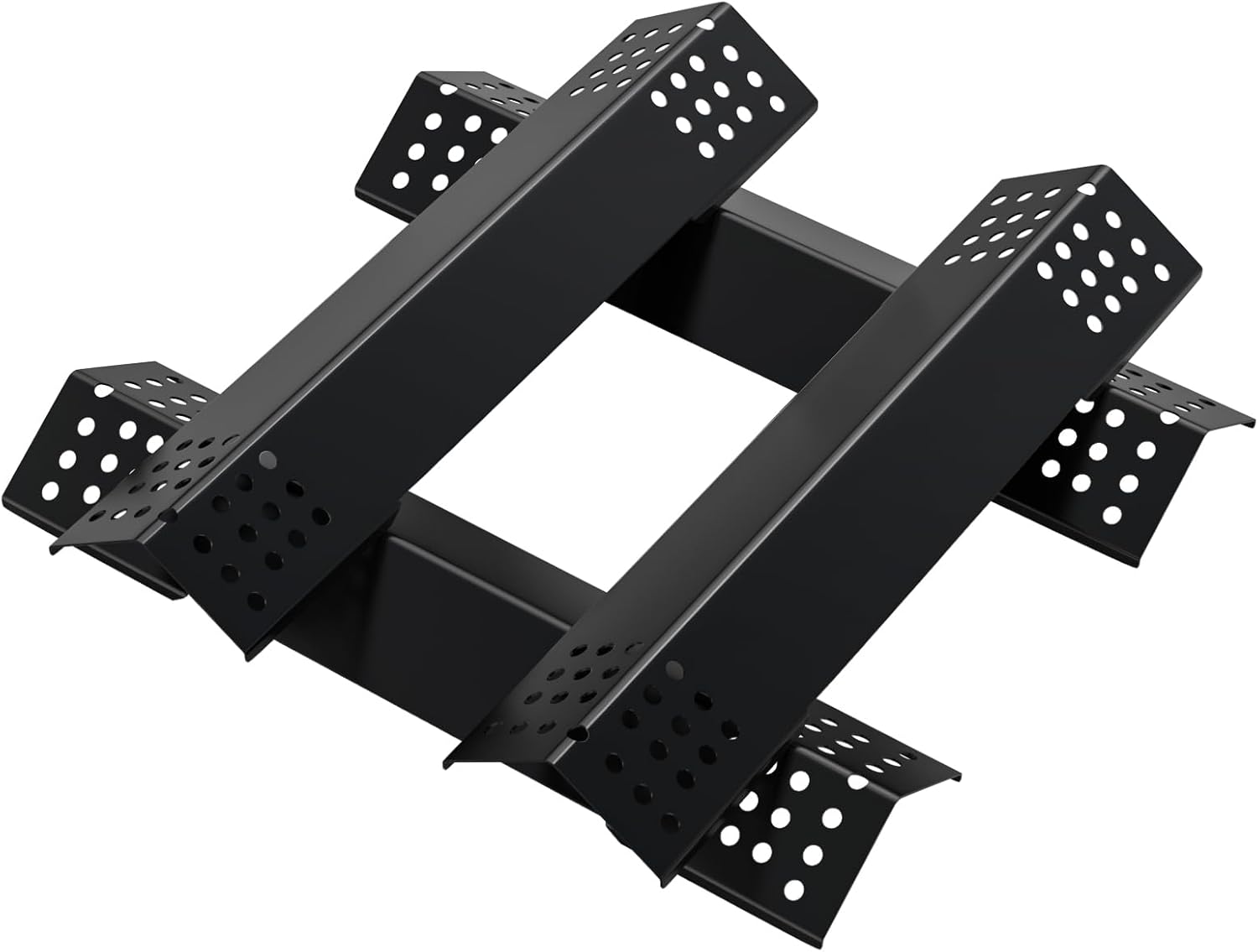 SafBbcue Heat Plates for Monument 4-Burner 41847NG 24367 35633 24633 Gas Grill Accessories, Porcelain Steel Heat Tents for Monument 6-Burner Grills 77352 77352MB Grill Replacement Parts, 4 Pack Black-4PCS