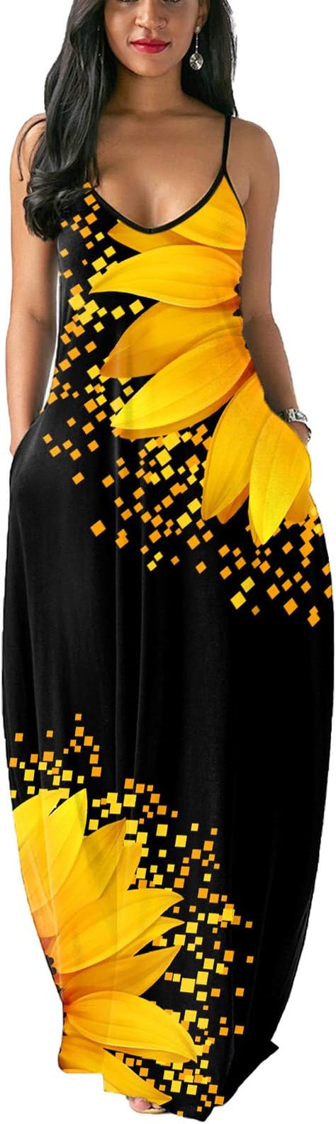 LaiyiVic Women's Casual Maxi Dresses Summer Sexy Stripe Bodycon Long Floor Length Sleeveless Colorful Sundresses Plus Size