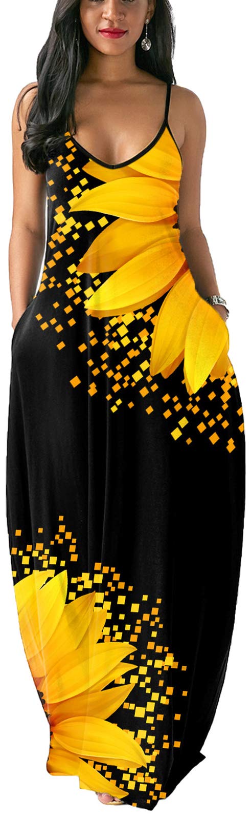 LaiyiVic Women's Casual Maxi Dresses Summer Sexy Stripe Bodycon Long Floor Length Sleeveless Colorful Sundresses Plus Size