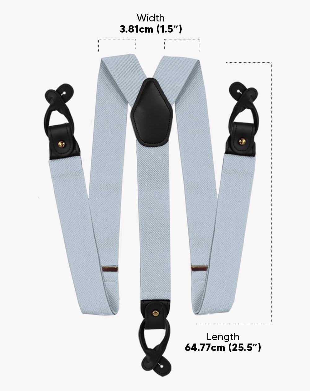Adjustable Button End Suspenders - Vibrant Colorful Y-Back Elastic Tuxedo Suspenders
