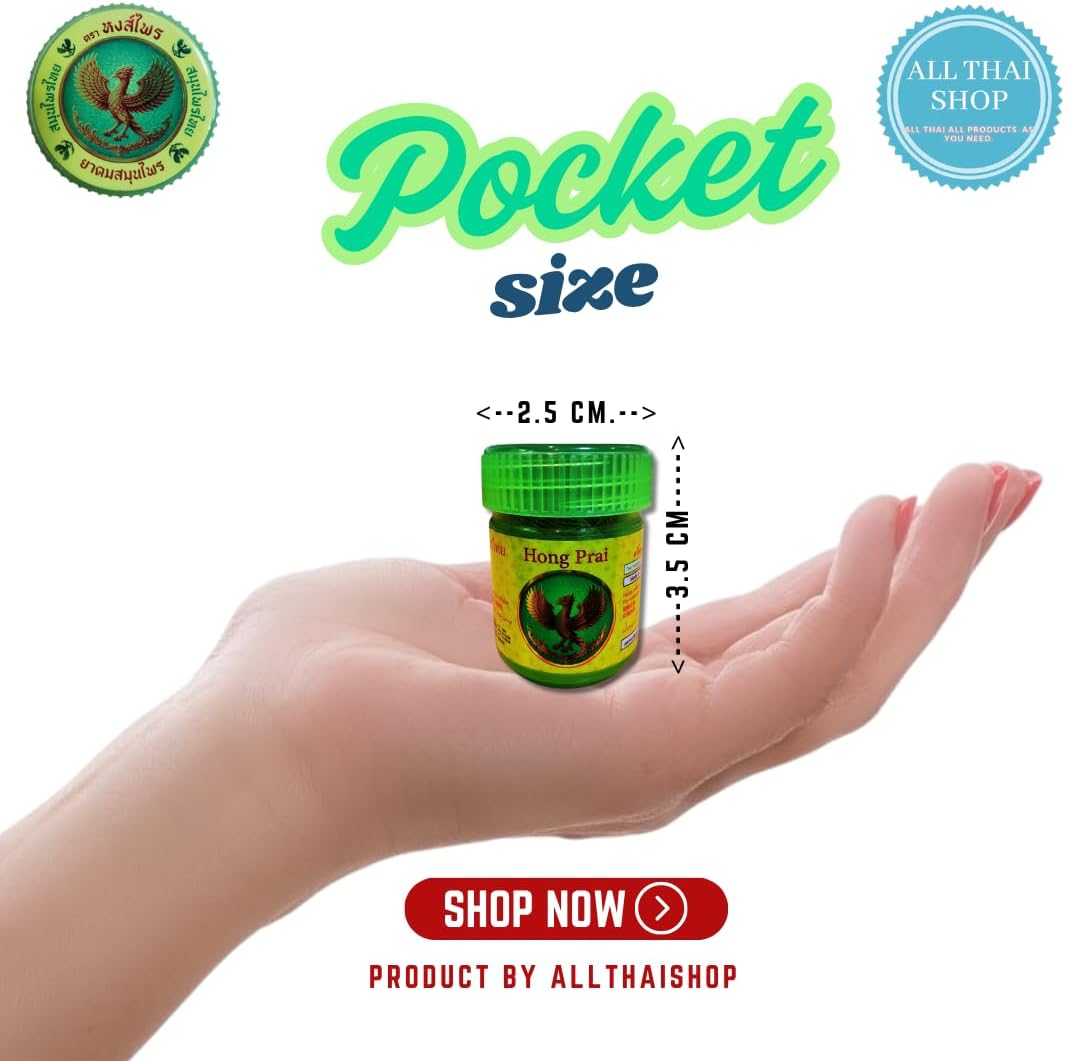 Authentic Thai Herbal Inhaler Portable Pocket Size (12-Pack Value Set, 8g Each) – Traditional Aromatherapy Nasal Inhaler with Samulwaeng, Nutmeg & Cloves for Dizziness