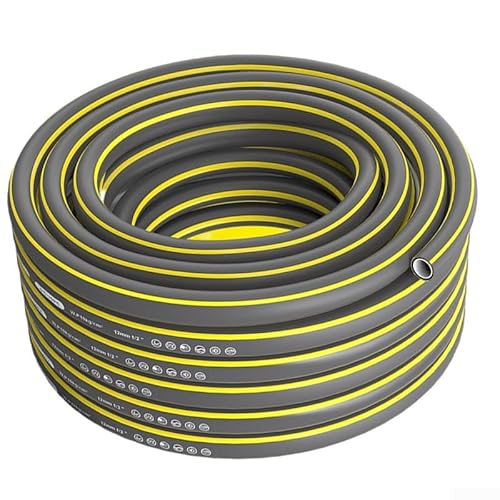 Manguera de jardín flexible de 5 m para riego de plantas, lavado de coches y limpieza de terrazas, material de PVC, fácil de guardar, color gris, versátil para jardinería y exteriores