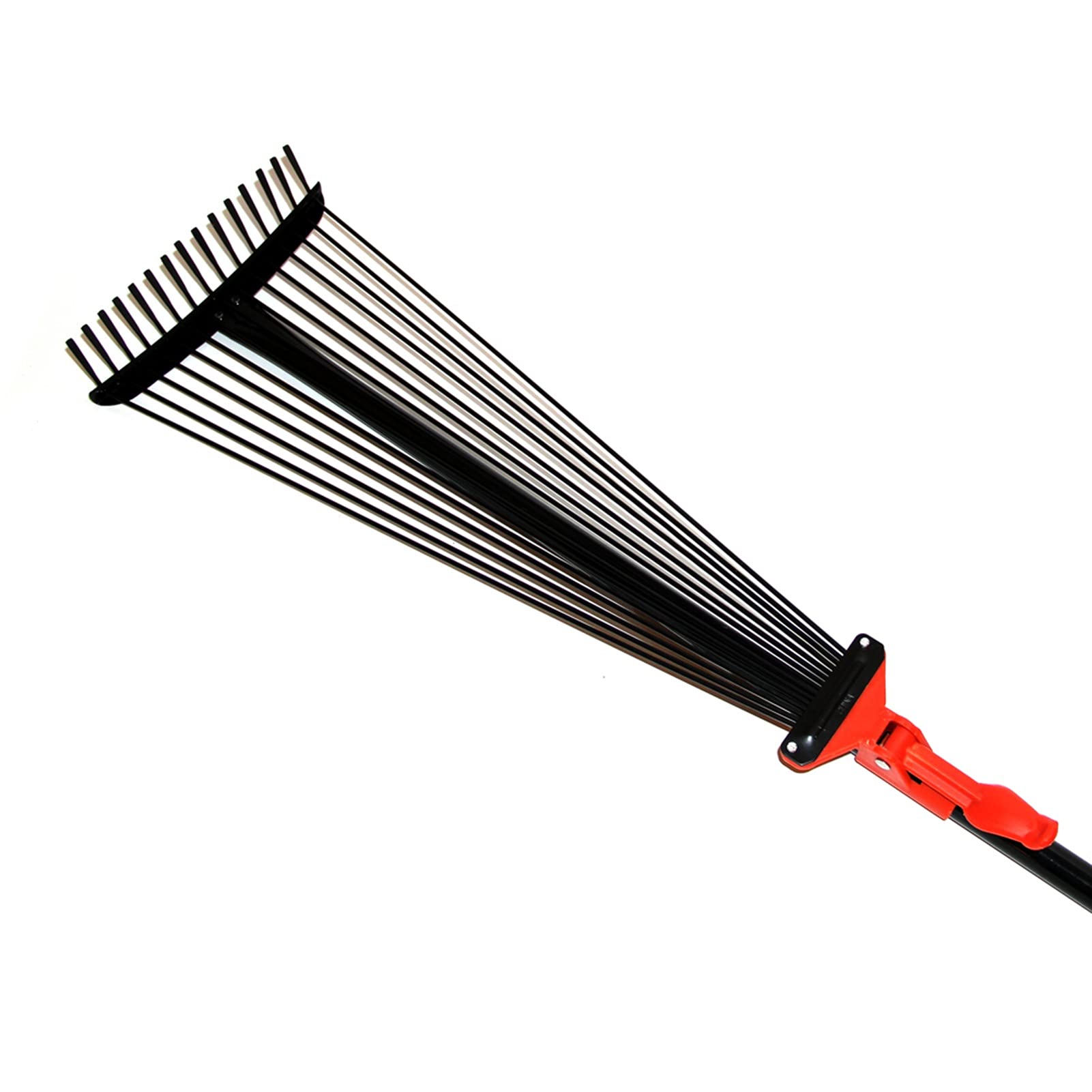 Rastrillo de alambre de acero para hojas de jardín de metal, escoba de patio de 59 pulgadas con cabezal plegable ajustable de 25.1 pulgadas de ancho para una limpieza rápida del césped y el patio,