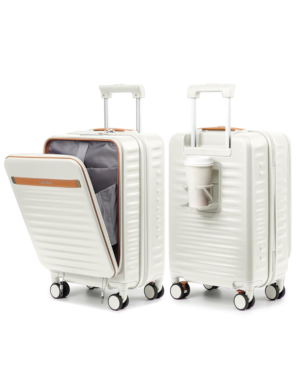 Joyway Carry on Luggage Airline Approved with Front Compartment and Cup Holder 20 Inch Hard Shell Carry-on Suitcase
