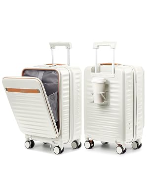 Joyway Carry on Luggage Airline Approved with Front Compartment and Cup Holder 20 Inch Hard Shell Carry-on Suitcase