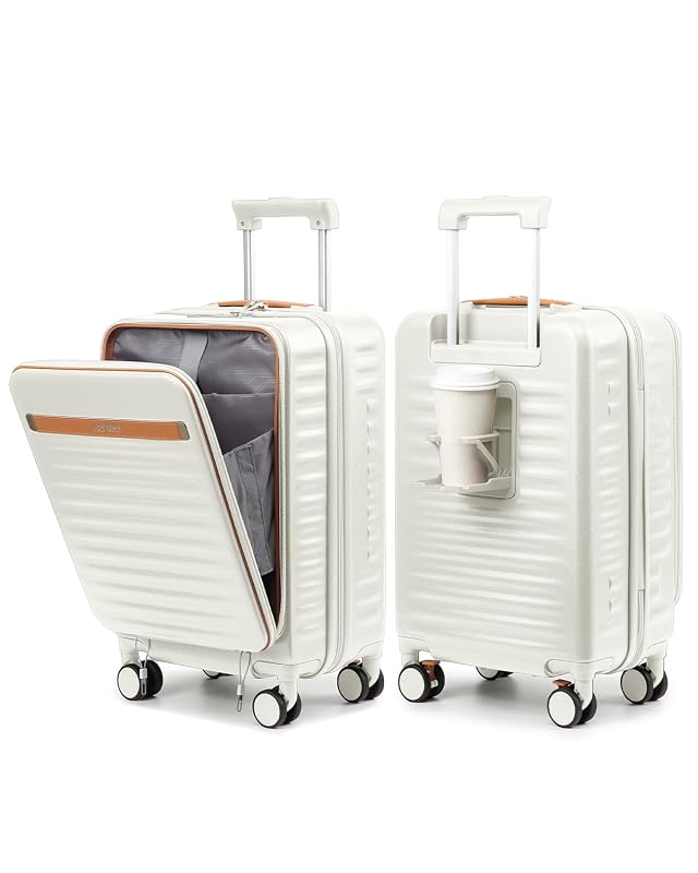 Joyway Carry on Luggage Airline Approved with Front Compartment and Cup Holder 20 Inch Hard Shell Carry-on Suitcase