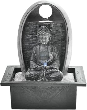 Indoor Fountain Round Fountain Office Desktop Water Landscape Decorative Zen Buddha Fountain Decoration
