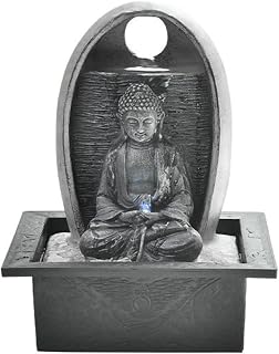 YANG11FAN Fuente de Interior Fuente de Agua Circular for Escritorio de Oficina, decoración de Paisaje acuático, Adorno de Fuente de Buda Zen, decoración de Escritorio Decoración Zen