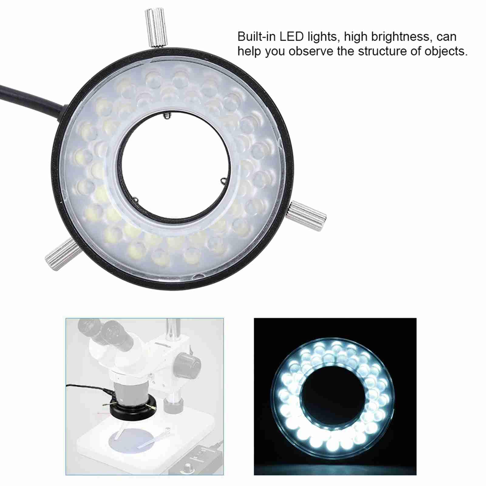 Anello luminoso LED regolabile - Sorgente luminosa per microscopi video e fotocamera - Alta luminosità e precisione - Progettato per fotografi e scienziati