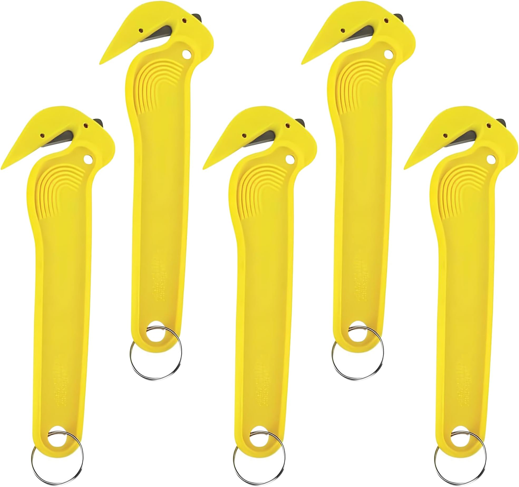 Yellow Hook Knife, Box Cutter, Safety Knife, Cutter, Work Knife, Box Cutter Safety Knife, Cardboard Cutter, Utility Knives, Warehouse, Box Opener, Box Knife, (Set of 5)