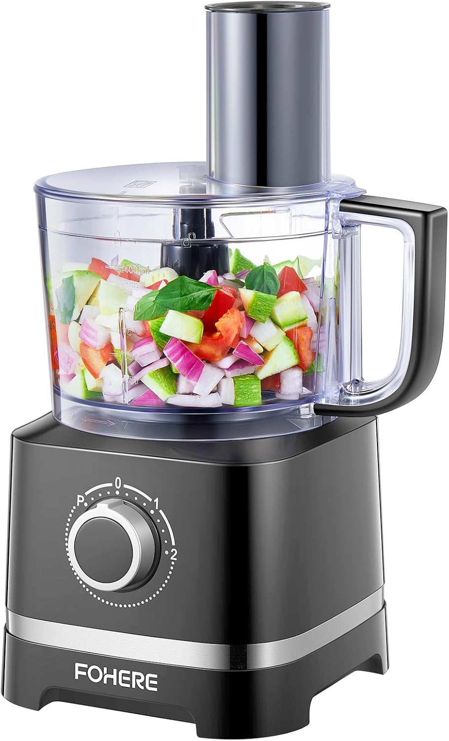 FOHERE Food Processor, Multifunctional Electric Food Mixer with 12 Cup